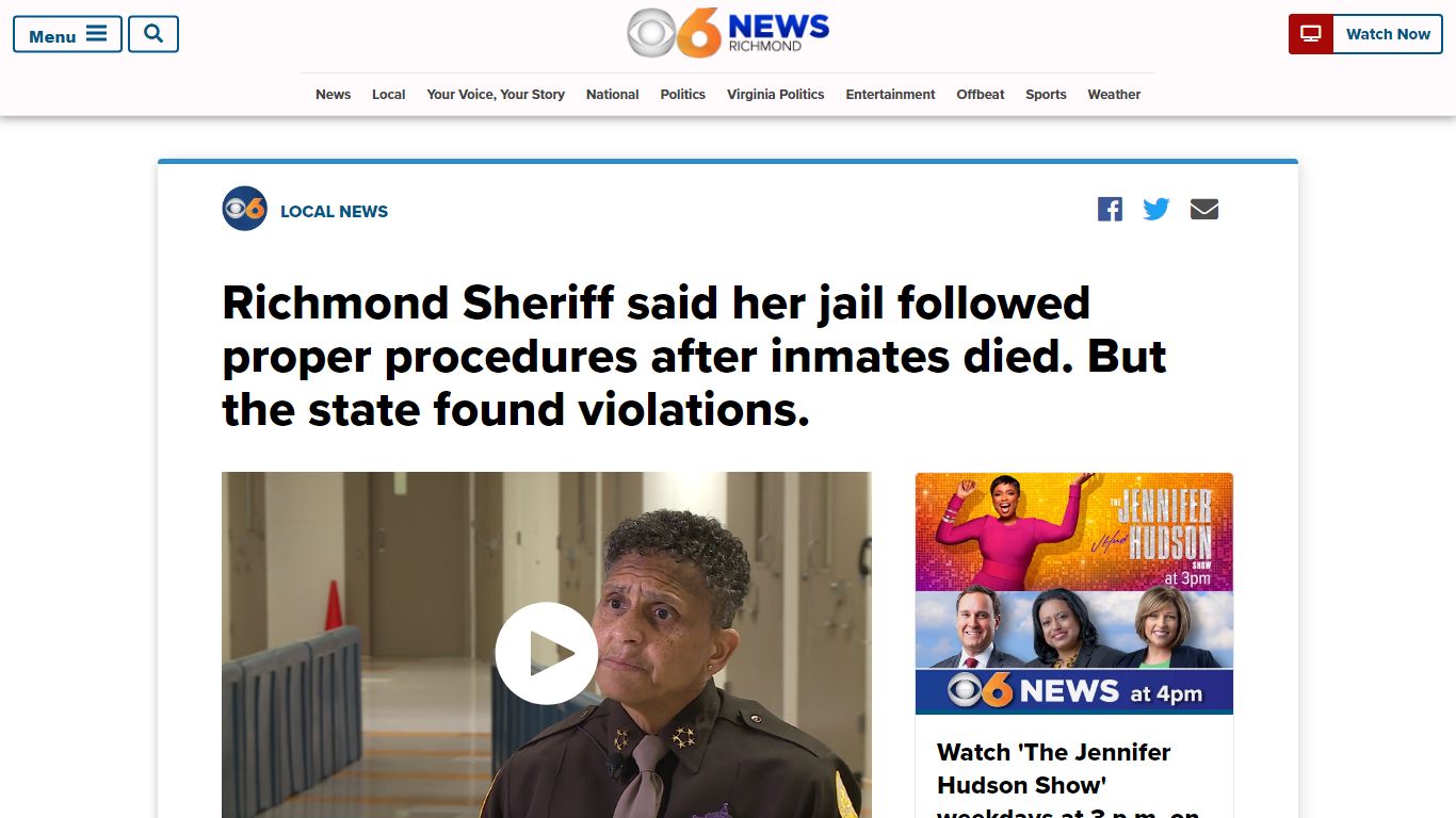 Richmond Sheriff said her jail followed proper procedures after inmates ...